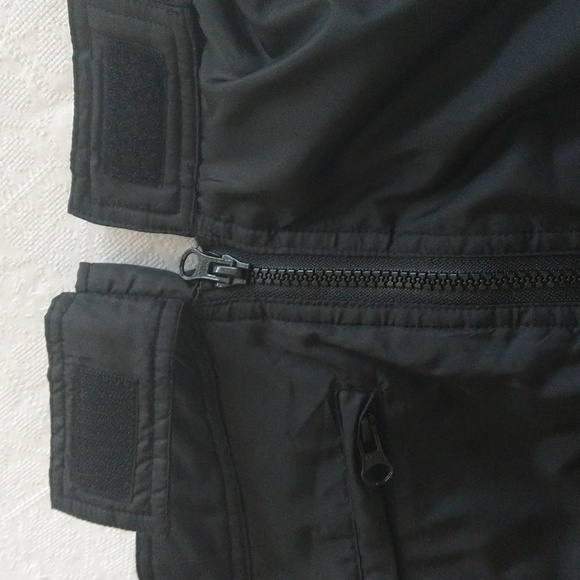 Split rail outdoors skiing hiking snow gear black pants xl zip Velcro snaps - Picture 11 of 13